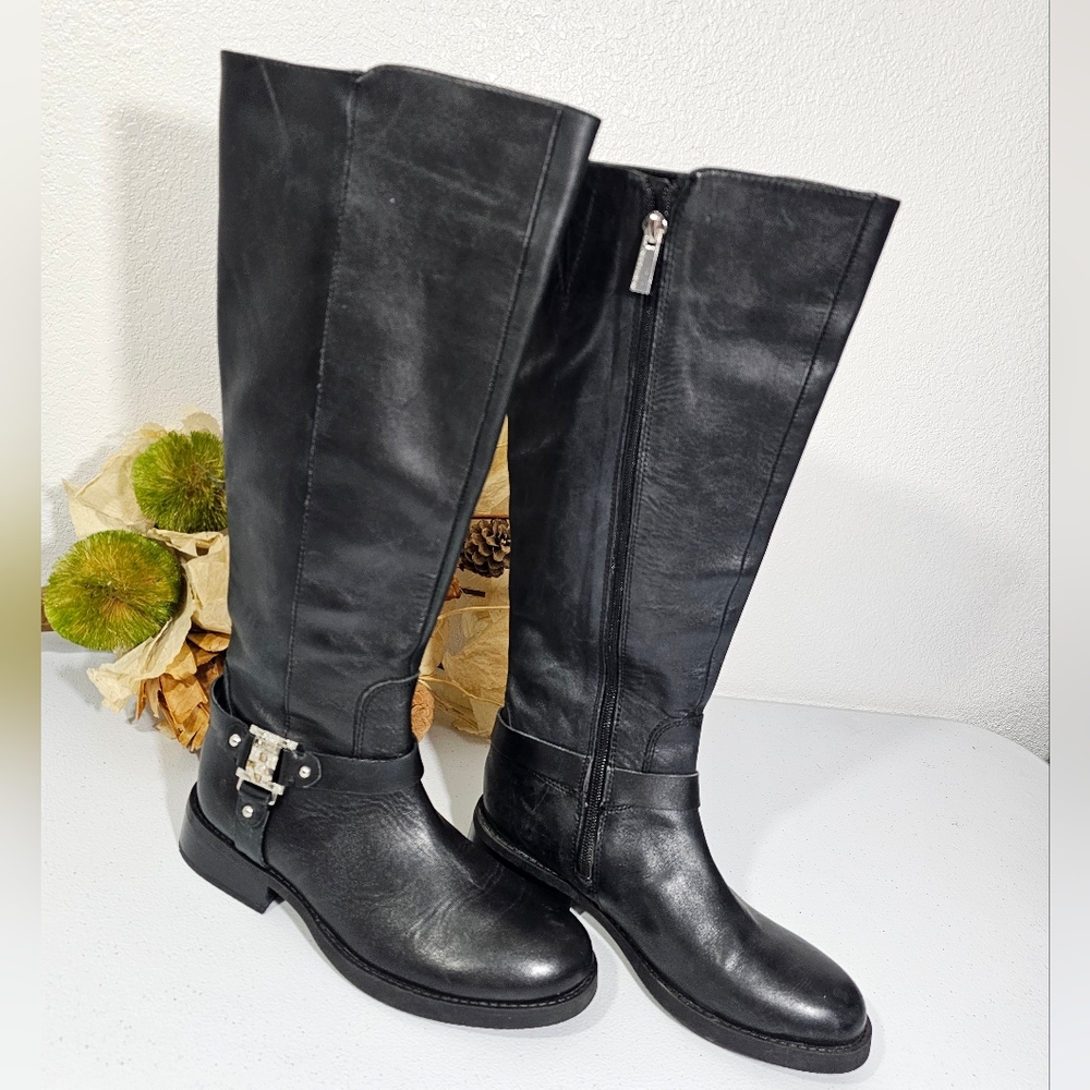 VINCE CAMUTO MID HIGH BLACK BOOTS SIZE 5